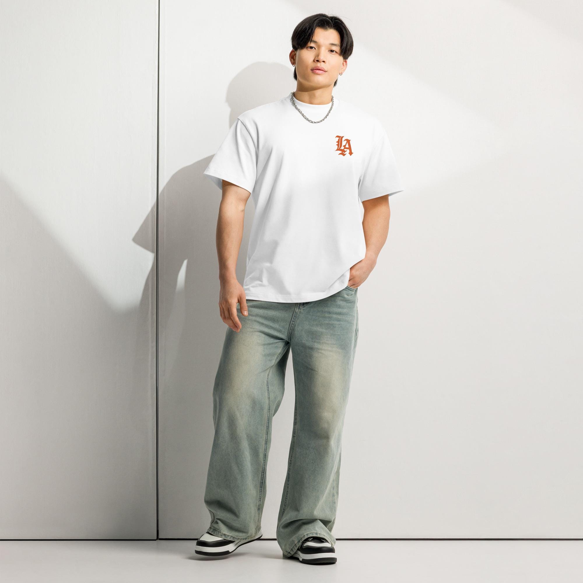 Old English LA Box w/Tee Orange Embroidery