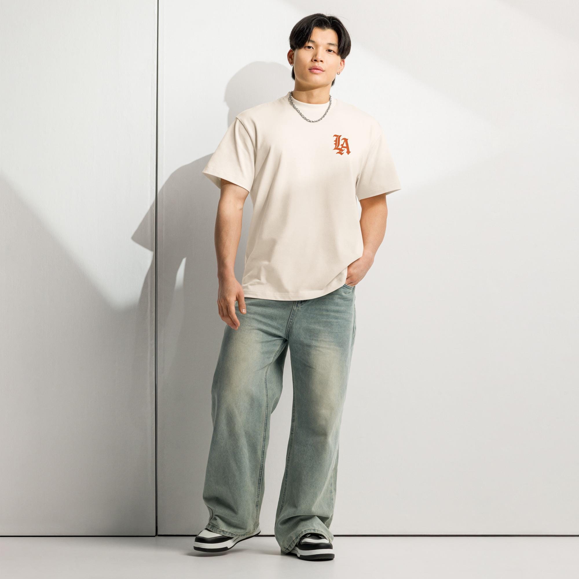 Old English LA Box w/Tee Orange Embroidery