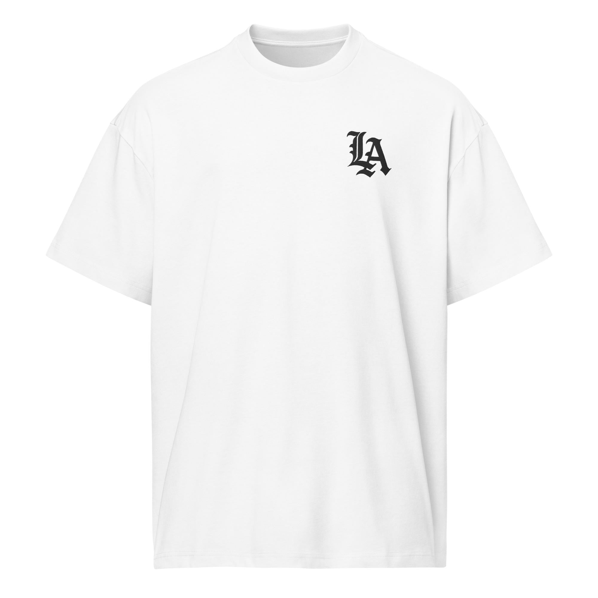 Old English LA Box Tee w/Black Embroidery